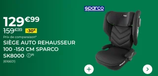 Siège auto rehausseur 100 -150 cm Sparco SK8000