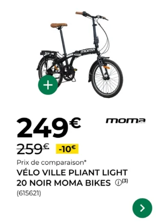 Vélo ville pliant Light 20 Noir Moma Bikes