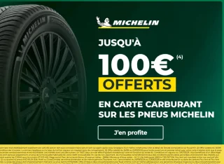 Jusqu’à 100€ offerts en carte carburant sur les pneus Michelin