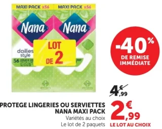 Protege lingeries ou serviettes Nana Maxi Pack Variétés au choix
