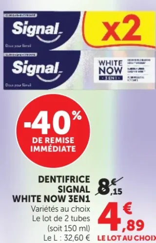 DENTIFRICE SIGNAL WHITE NOW 3EN1