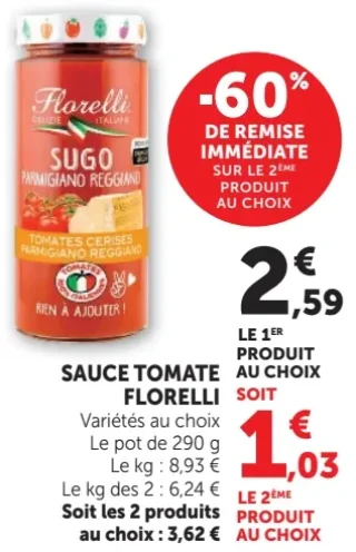 Sauce Tomate Florelli Variétés au choix