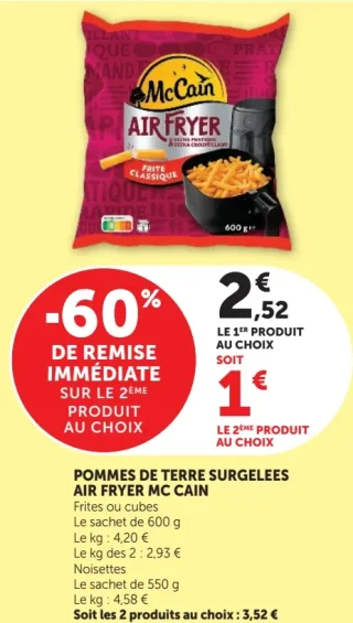 Pommes de terre surgelées Air Fryer Mc Cain