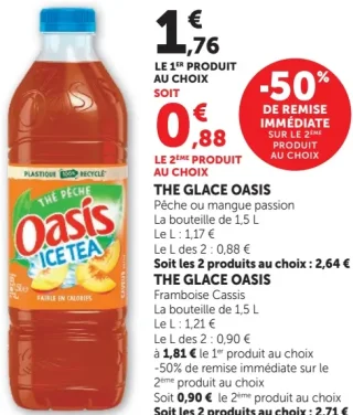 THE GLACE OASIS Pêche ou mangue passion