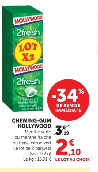 Chewing-gum Hollywood 2fresh