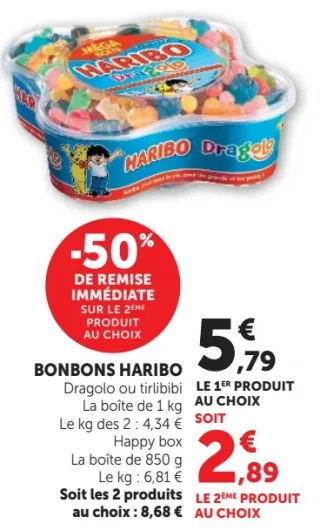 Bonbons Haribo Dragolo ou tirlibibi / Happy box
