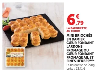 Mini briochés en damier cœur fondant lardons fromage ou cœur fondant fromage ail et fines herbes