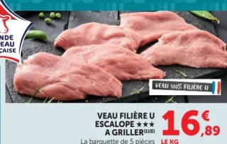 Veau Filière U Escalope 3 étoiles à griller