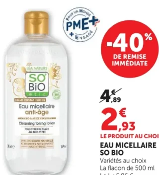 Eau micellaire So'Bio étic