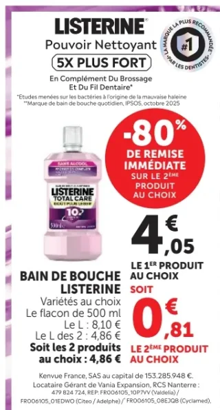 BAIN DE BOUCHE LISTERINE Pouvoir Nettoyant