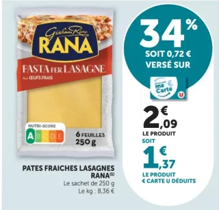 Pates fraiches lasagne Rana