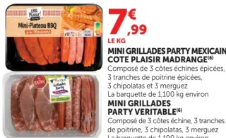 Mini grillades party mexicain ou Mini grillades party véritable Côte Plaisir Madrange