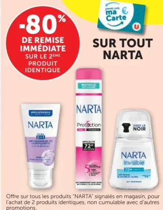 Gamme de déodorants et soins Narta