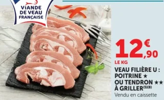Veau Filière U : Poitrine ou Tendron à griller