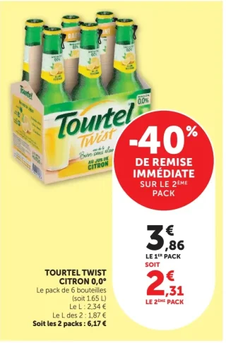 Bières sans alcool Citron 0,0° Tourtel Twist