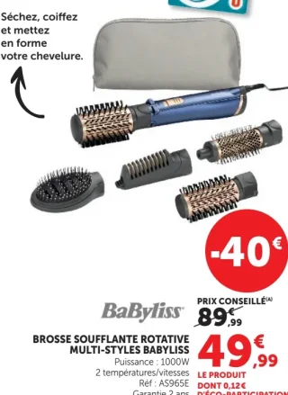 Brosse soufflante rotative multi-styles Babyliss