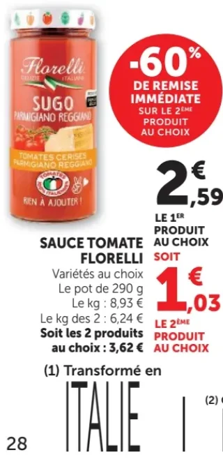 Sauce Tomate Florelli Sugo