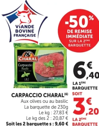 Carpaccio de boeuf Charal
