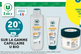 Gamme capillaire U Bio (shampooing, après-shampooing, masque)