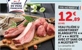 Veau Filière U Assortiment Blanquette et Mixte avec et sans os à mijoter