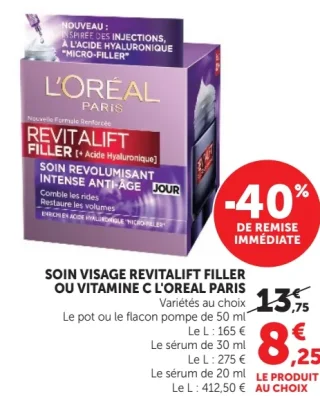 Soin Visage Revitalift Filler ou Vitamine C L'Oreal Paris