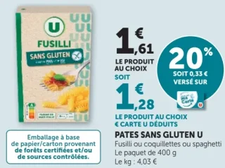 Pates Sans Gluten U Fusilli
