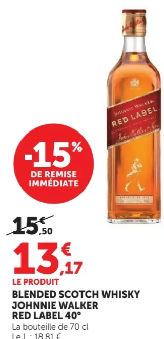 Blended Scotch Whisky Johnnie Walker Red Label 40°