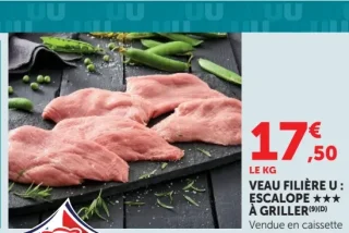 Veau Filière U : Escalope *** à griller