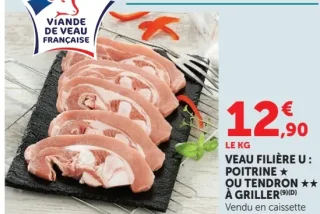 Veau Filière U : Poitrine * ou tendron ** à griller