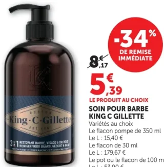 Soin pour barbe King C. Gillette