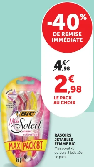 Bic Miss Soleil colour collection Rasoirs jetables