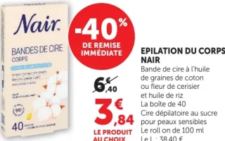 Nair Bandes de cire corps