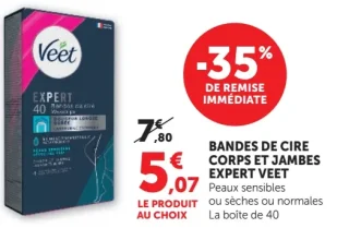 Veet Expert Bandes de cire corps et jambes