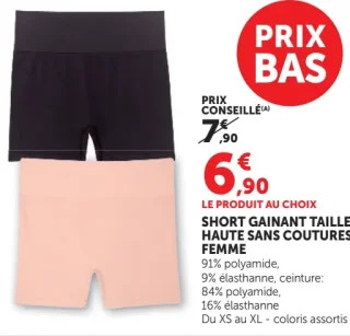 Short gainant taille haute sans coutures femme U Collection