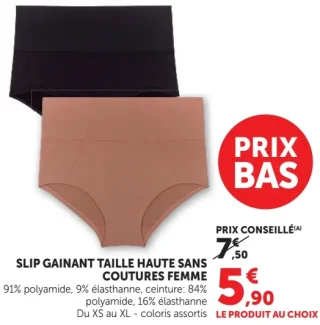 Slip gainant taille haute sans coutures femme U Collection