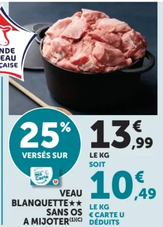 Veau Blanquette** Sans Os A Mijoter