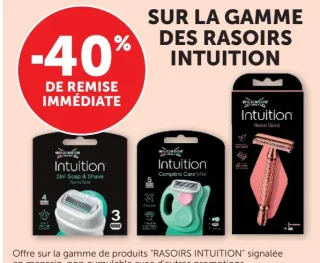 Gamme des rasoirs Intuition Wilkinson