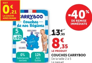 Couches Carryboo De la taille 2 à 5
