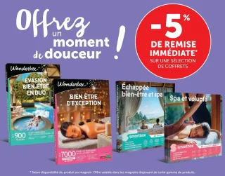 Sélection de coffrets cadeaux Wonderbox et Smartbox