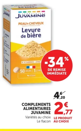 Compléments Alimentaires Juvamine Levure de Bière