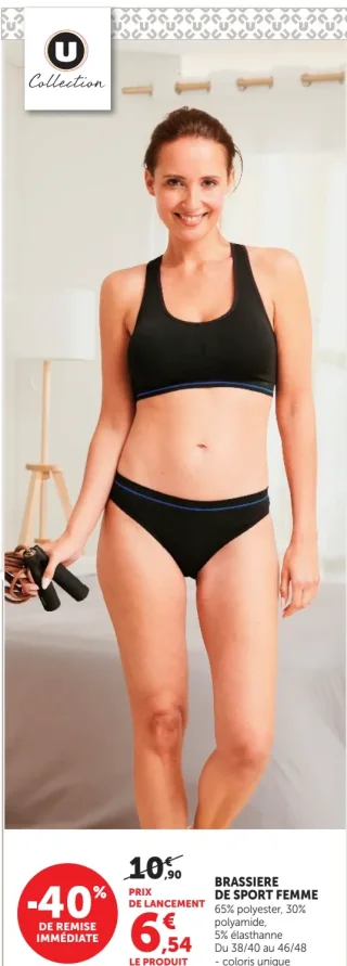 Brassière de sport femme U Collection