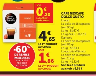 Café capsules Nescafe Dolce Gusto Lungo / Espresso / Lungo décafféinato