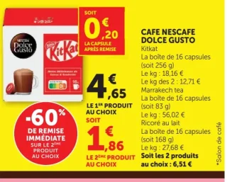 Nescafe Dolce Gusto Kitkat / Marrakech tea / Ricoré au lait