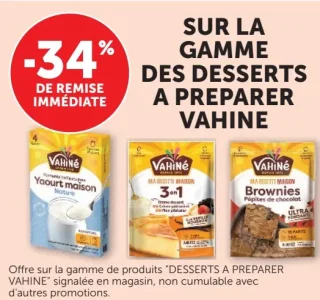 Desserts à préparer Vahiné