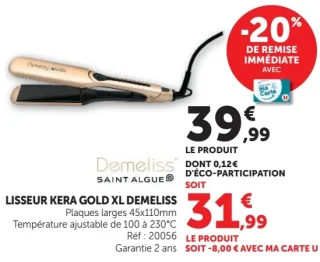 Lisseur Kera Gold XL Demeliss Saint Algue