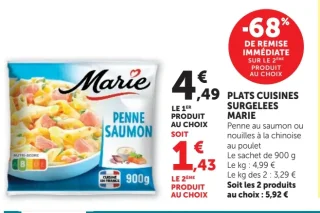 Penne Saumon Surgelés Marie