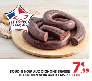 Boudin noir aux oignons brassé ou boudin noir antillais