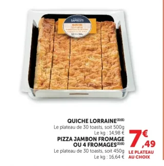 Quiche Lorraine ou Pizza jambon fromage ou 4 fromages Sâpresti!
