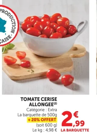 Tomate cerise allongée
