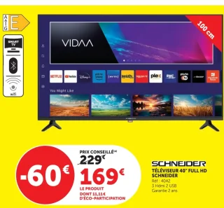TÉLÉVISEUR 40" FULL HD SCHNEIDER